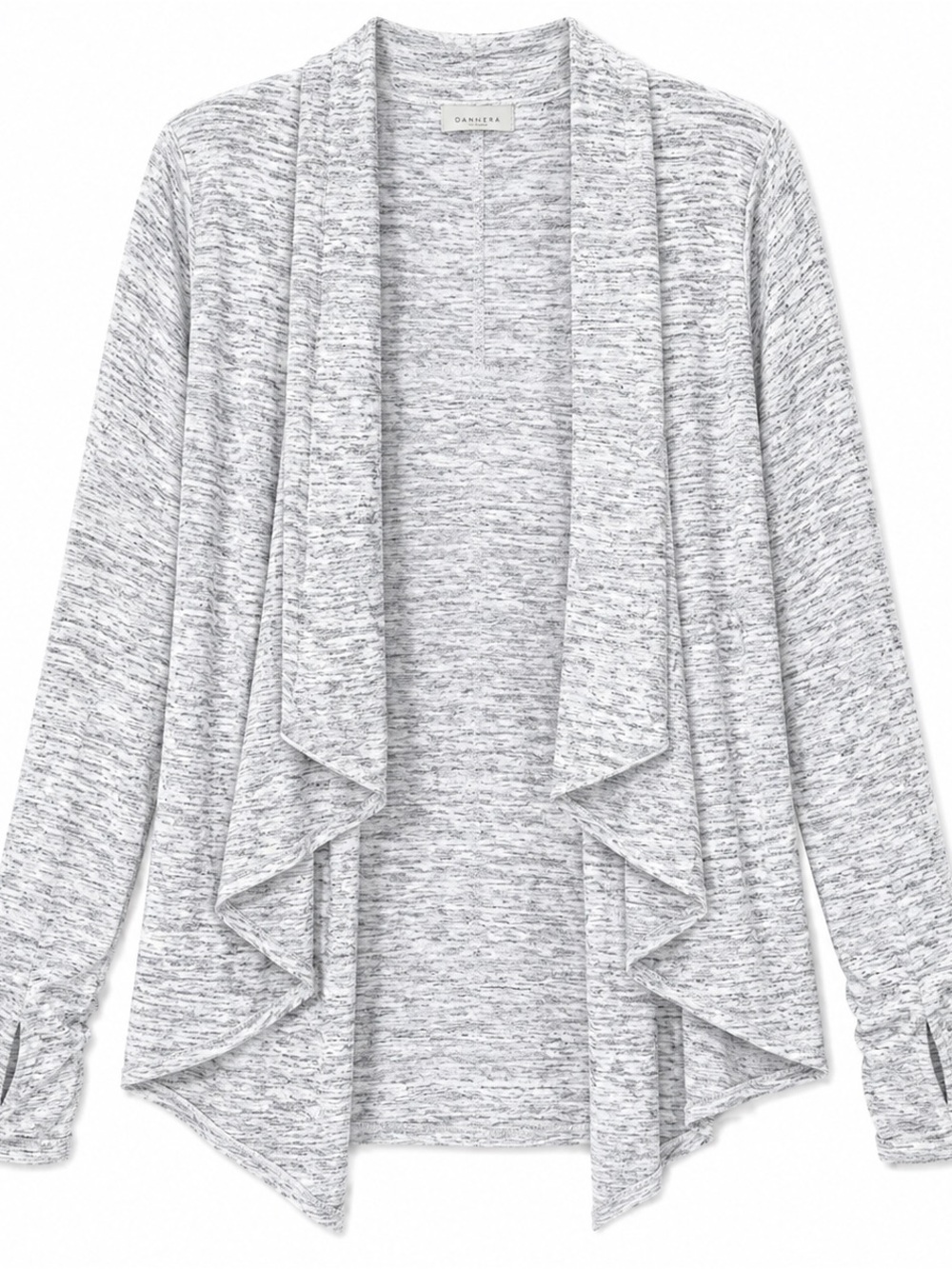 Athleta Large Haven Wrap Cardigan Heather Gray Waterfall Open Front Stretch